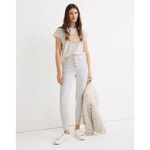 MADEWELL Women White 10" High Rise Skinny Crop Jeans Sz 29 AJ152 $135 NWT